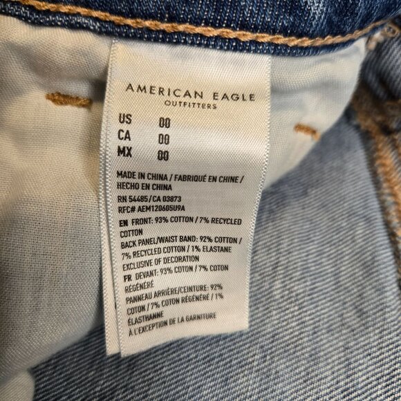 American Eagle Outfitters Blue Distressed Jean Shorts - Picture 8 of 11